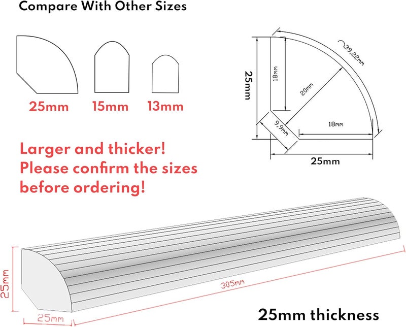 Lovdeco Carrara 1" X 12" Marble Quarter Round Tile Liner, Edge Trim Molding for Shower and Backsplash, Bullnose Tile Trim Polished, 6 Pcs/Box - Image 2